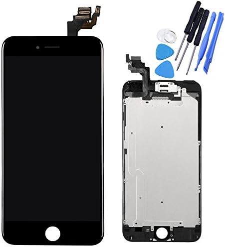 Huashe iPhone 6 Plus 5.5 Inch LCD Display Screen Replacement Full Touch Digitizer Assembly with Proximity Sensor + Ear Speaker + Front Camera (Black)