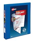 Avery Heavy Duty View 3 Ring Binder, 1" One Touch Slant Ring, Holds 8.5" x 11" Paper, 1 Pacific Blue Binder (79720)