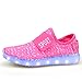 O&N Kid Boy Girl Upgraded USB Charging LED Light Sport Shoes Flashing Fashion Sneakers Pink