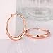 Fashion Women 18k Rose Gold Plate Smooth Hoop Earrings
