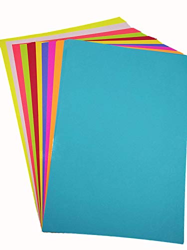 Paraspapermart A4 Color Paper Premium Neon Colours Pack of 50 Sheets (10 Colors x 5 Sheets Each Colour) for Art & Craft Work. (50 Sheets)