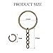 JEWMAY 100Pcs Split Key Chain Rings with Chain and Jump Rings Bulk for Crafts Supplies 1 Inch - Antique Bronze