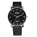 SINOBI Crystal Elegant Men's Women Black Quartz Leather Wrist Quartz Watch Gift SNB021