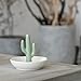 WANYA Cactus Ring Holder for Jewelry, Ceramic Trinket Tray Room Decor Jewelry Dish for Rings Earrings Bracelets Necklace Organizer, Birthday Wedding Graduation Gifts