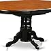 East West Furniture AVT-BLK-TP Avon Kitchen Dining Table - an Oval Wooden Table Top with Butterfly Leaf & Pedestal Base, 42x60 Inch, Black & Cherry