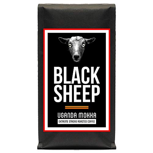 Black Coffee - Uganda Mokka | Ganze Bohnen sortenreiner Röstkaffee | Starker Kaffee mit wenig Säure | sehr dunkle…