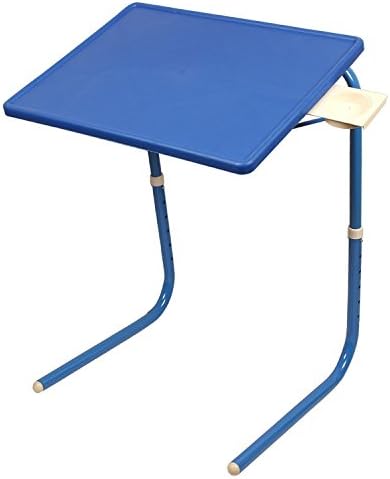 Sudesh Mart 4 Mate Folding Table for Home Laptop Dining Reading Wheelchair Tray and Overbed with Cupholder (Blue)