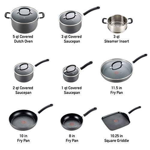 Tfal Ultimate Hard Anodized Nonstick Cookware Set 14 Piece Pots and