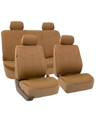 Automotive Parts and Accessories: FH GROUP FH-PU009114 Rome PU Leather Seat Covers Airbag Ready & Rear Split Tan- Fit Most - FH Group