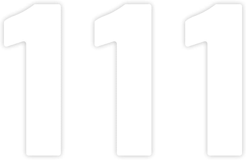 Sara Prints Pack of 3 White Bin Sticker Numbers 1 (17 cm) Waterproof