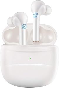 Wireless Earbuds, TWS Wireless Earbuds Running Bluetooth Earbuds Noise Cancelling for iPhone or Android with Microphone Bluetooth 5.0 Touch Control Hi-Fi Stereo Bass Sound IPX5 Waterproof