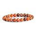 Orange Sea Sediment Jasper Gemstone 8mm Round Beads Stretch Bracelet 7 Inch Unisex