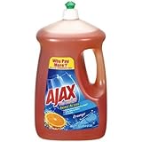 Ajax Triple Action Orange Dish & Hand Soap, 90 Oz, Cuts Grease, Fights Odors, Washes Away Dirt and Bacteria