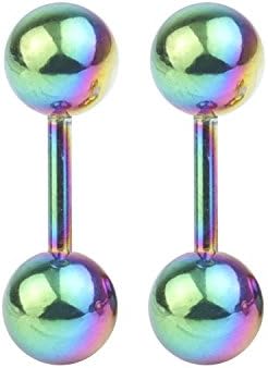 STU Barbell Helix Cartilage Tragus Ear Lobe Stud Earring Barbell Screw Stud Earrings Tongue Nipple Ring Retainer Piercing 4mm Ball
