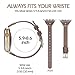 Wearlizer Thin Leather Compatible with Apple Watch Bands 38mm 40mm for iWatch Slim Strap Womens Mens Wristbands Leisure Narrow Bracelet (Metal Silver Buckle) SE Series 6 5 4 3 2 1-Deep Brown