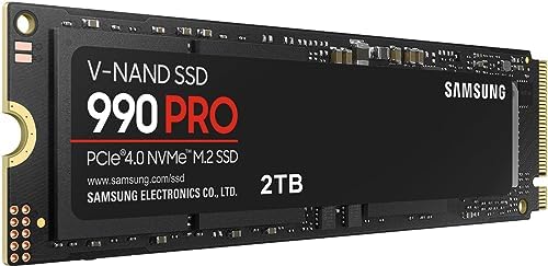SAMSUNG 990 PRO SSD 2TB NVMe M.2 PCIe Gen4, M.2 2280 Internal Solid State Hard Drive, Seq. Read Speeds Up to 7,450 MB/s for High End Computing, Gaming, and Heavy Duty Workstations, MZ-V9P2T0B/AM