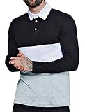 Musen Men Short Sleeve Polo Shirts Casual Cotton Modern Fit Color Block Rugby Polo T-Shirts Tops