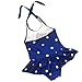Taiycyxgan Baby Toddler Girls One-Piece Swimsuit Bowknot Spots Swimwear With Headbands,Small / 1-2 Years,Navy