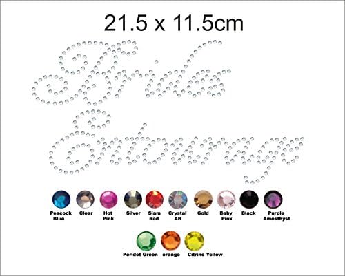 Brides Entourage Rhinestone Diamante Iron On Transfer - Custom Crystal Hotfix Personalised Applique/Motif Fancy 1A Style