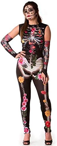 Fantasia Caveira Mexicana Adulto Feminino Com Luvas