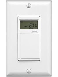 Enerlites HET01-C Programmable Timer Switch Digital Timer Switch for Lights, Fans, Motors, Timer in wall, 7-Day 18 ON/OFF Timer Settings, NEUTRAL WIRE REQUIRED, White