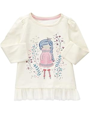 Baby Girls' White Tee Graphic and Tulle