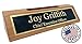 Griffco Supply Made in USA Personalized Desk Name Plate with Card Holder - Genuine Hardwood Laser Engraved Name Plate (Cherry Wood)