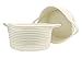 Orino Natural Two Small Cotton Rope Storage Basket with Handles Soft Durable Laundry Toy Pet Storage Nursery Home Decorations Bin (11.81x10.23x6.23 inch, Medium, Off White)