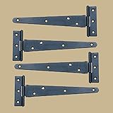 Tee Hinges Black Wrought Iron Rustproof Finish Set Of 4