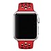 Yearscase 42MM Soft Silicone Sport Replacement Band with Ventilation Holes for Apple Watch Nike+ and Apple Watch Series 1 2 3, S/M Size ( Red / Black )
