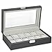 Sorbus 12 Slot Watch Box, Black