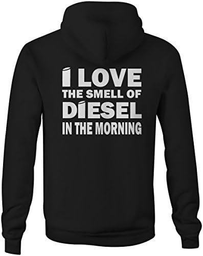 Smell of Diesel in Morning Stacks Trucker Black Smoke Full Zip Sweatshirt - XL