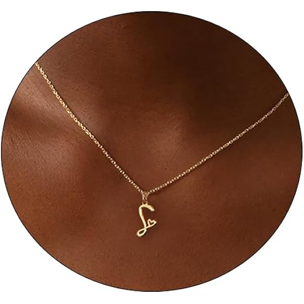 Tewiky Dainty Initial Necklace For Women - 14k Gold Filled Letter Pendant, Adjustable, Waterproof
