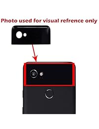 omnirepairs trasero vidrio de lente de la cámara con marco para de repuesto y calcomanía pre-instalado para Pixel 2 con conjunto de herramientas de reparación, Negro con marco