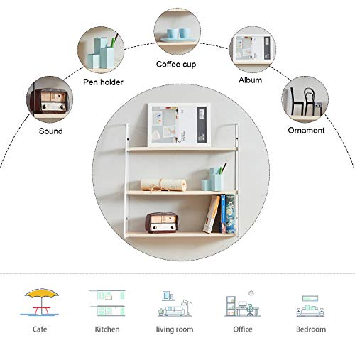 GHC 3Tier Floating Shelves Wall Mounted Display Rack Wall Shelf with
