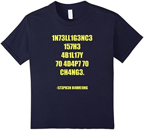 Kids Intelligence T Shirt - Funny Hidden Message Shirt 12 Navy
