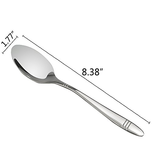 Morcte 12-Piece 18/10 Stainless Steel Dinner Spoon, 8.38-INCH