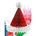 Fenical Christmas Hanging Decoration Ornament Honeycomb Tissue Paper Santa Hats