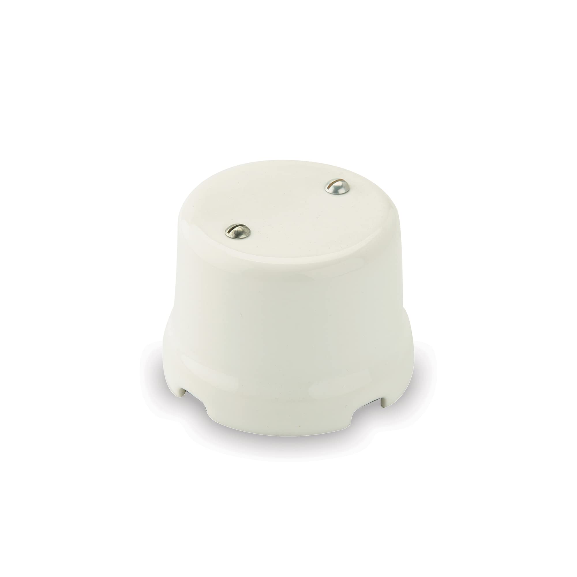 Amarcords - Vintage porcelain junction box with 4 outlets. Retro color ceramic cable and wire covers WHITE