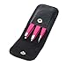 Codream 3pcs Eyebrow Tweezers Set, Stainless Steel Tweezers with Slanted, Straight and Pointed Tip for Ingrown Hair, Eyebrow shaping, Hair Removal Tool with Leather Black Case