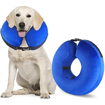 Protective Inflatable Cone Collar for Dogs and Cats, Soft Pet Recovery E-Collar Cone Small Medium Large Dogs, Designed to Prevent Pets from Touching Stitches