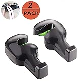 Tera Universal Car Back Seat Headrest Hanger Holder Hook for Bag Purse Cloth Grocery 2PC Black