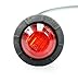 TMH 50 Pcs 3/4 Inch Red Clearance Side Marker Indicator Lights Mini Round Front Rear 3 LED with Rubber for Trailer Truck Bus Car Pickup 12V DC