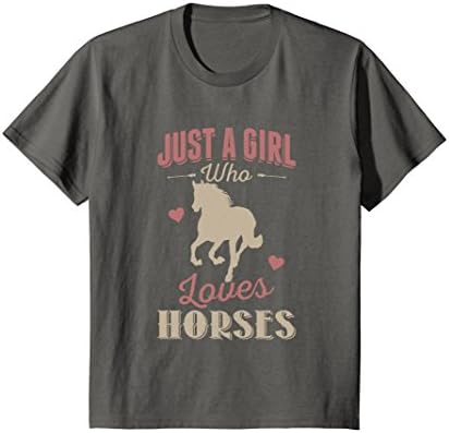 Kids Just A Girl Who Loves Horses T Shirt 6 Asphalt