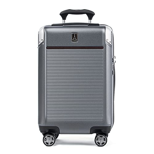 Travelpro Platinum Elite Hardside Expandable Carry on Luggage, 8 Wheel Spinner, TSA Lock, Hard Shell Polycarbonate Suitcase, Vintage Grey, Carry on 21-Inch