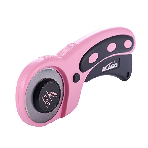 Alago 45mm Rotary Cutter for Fabric, Quilting,Scrapbooking and Sewing (Pink)