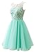 JY Women's Ruched Sleeveless Lace Short Party Dresses Evening Gowns
