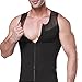 Tulucky Men's Slimming Body Shaper Tank Top Front Zipper Corset Vest(black,XXL)