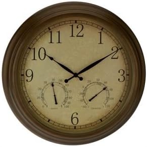 3 in 1 Outdoor Garden Clock - Thermometer - Hygrometer Color: Bronze Ultimate Innovations
