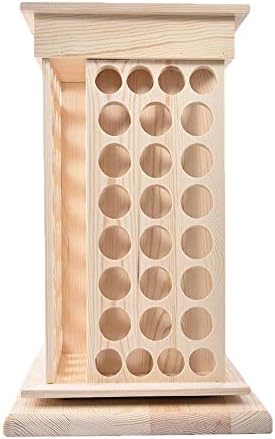 decaden Wooden Rotating Essential Oil Bottle Holder Make-up Organiser for Women